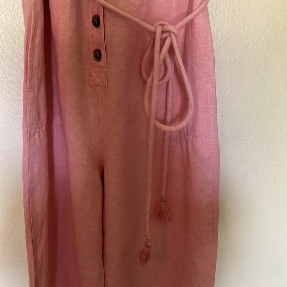 Madewell jumpsuit linen/ cotton blend pink xxs - Picture 7 of 9